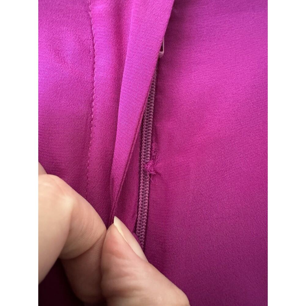 Dolce & Gabbana Purple Silk Beige Trim Logo Button Mid Rise Shorts Sz 42 / 6 - Picture 9 of 12